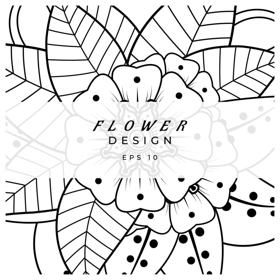 mehndi flower decorative ornament in ethnic oriental style, doodle ornament, outline hand draw. coloring book page. vector