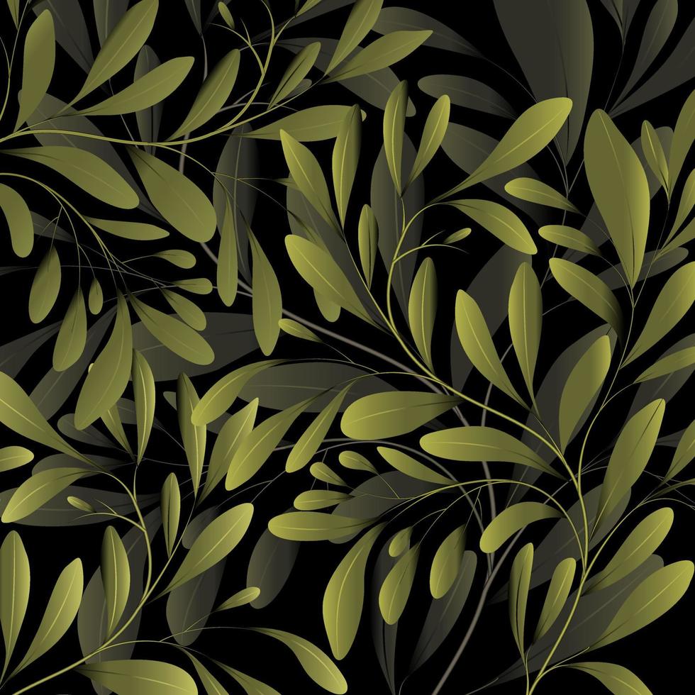 Green bushes, twigs  background vector