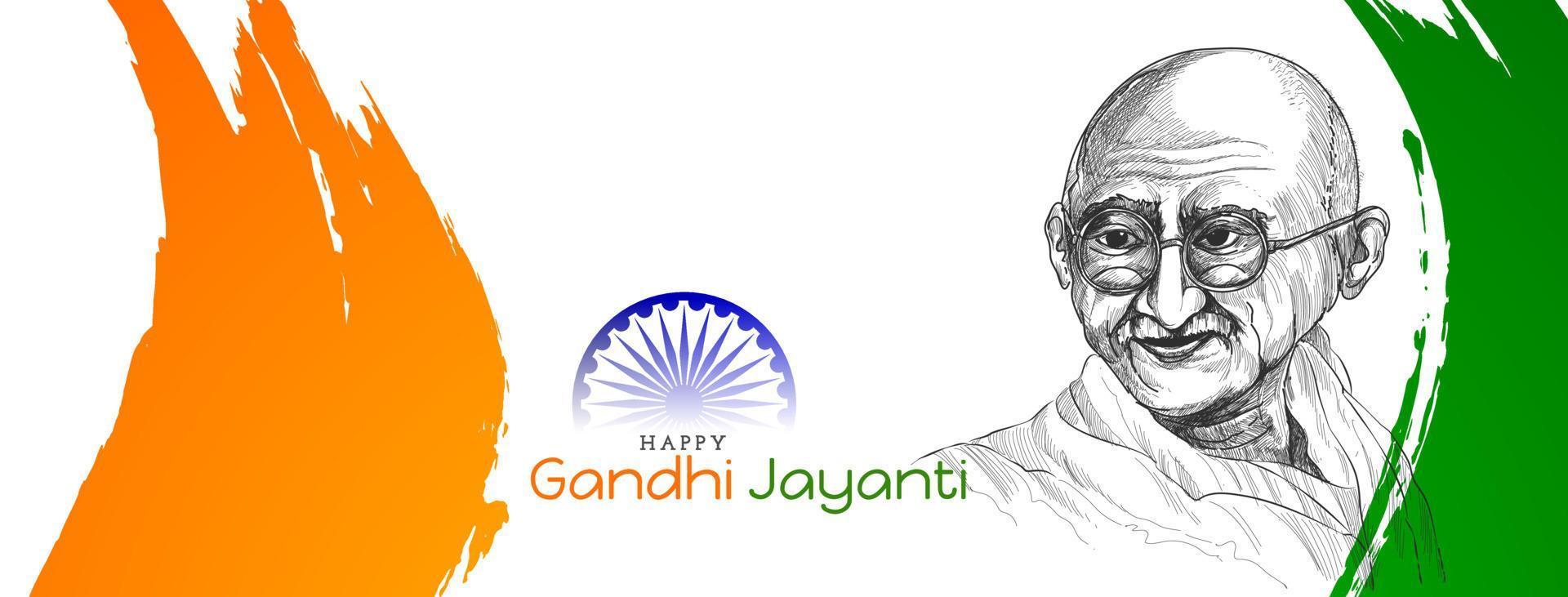 Abstract Happy gandhi Jayanti celebration elegant banner design vector