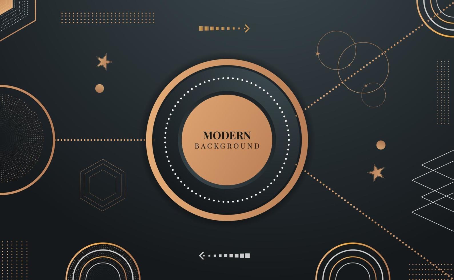 modern rounded and hexagon geometric design vector