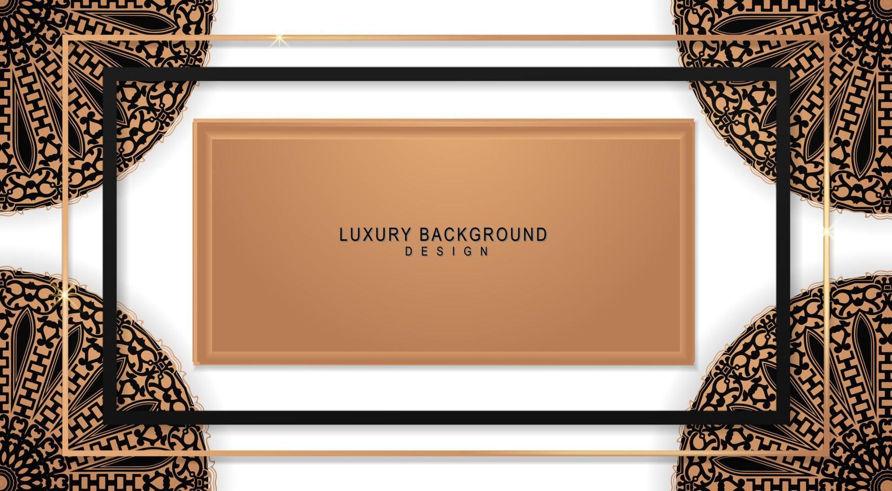 luxury mandala design background in gold and black vector