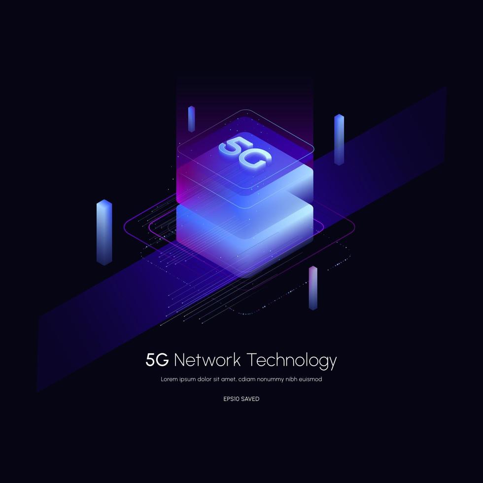 5G network wireless technology vector illustration.5g isometric smartphone.Using modern digital devices.