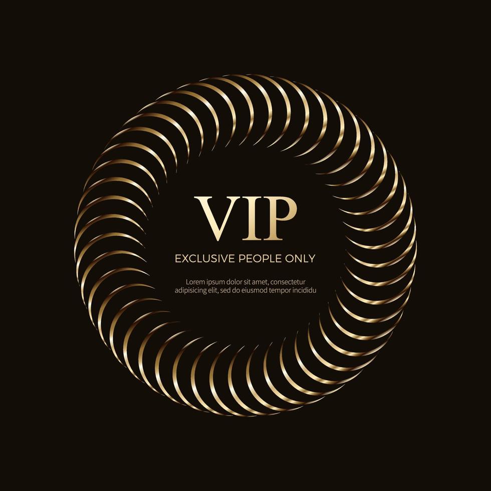 Insignia o etiquetas vip. color dorado. diseño elegante vector