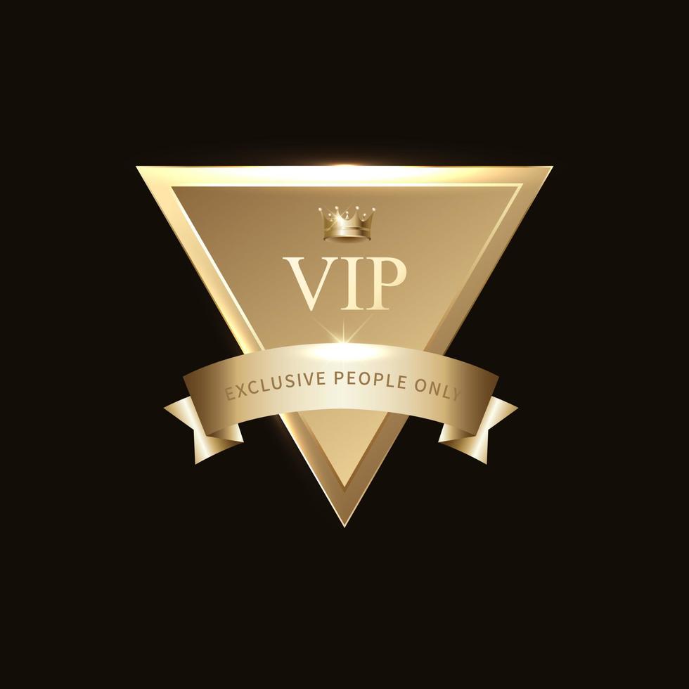 VIP badge or labels. Golden color. Elegant design vector