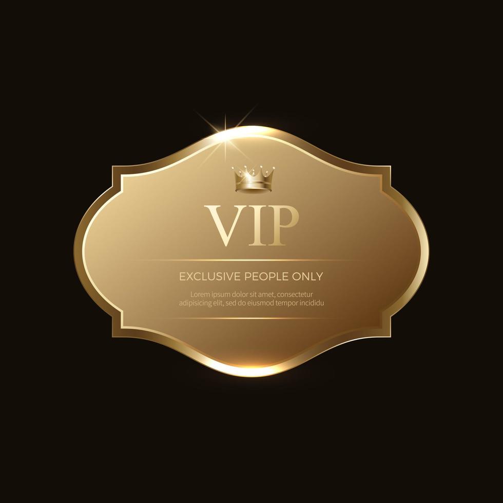 Insignia o etiquetas vip. color dorado. diseño elegante vector