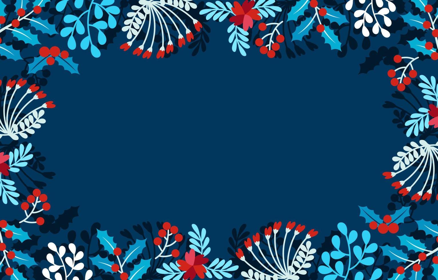 Abstract Winter Floral Frames Background vector