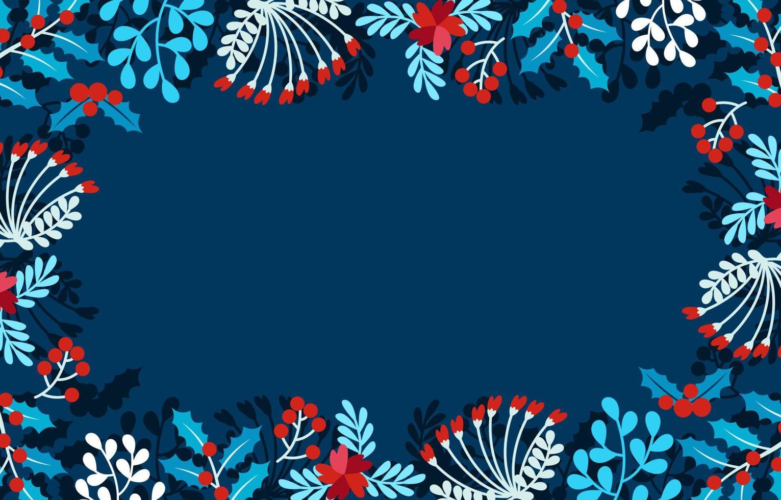 Abstract Winter Floral Frames Background vector