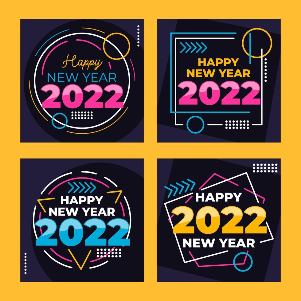 Happy New Year 2021 Social Media Post Template vector