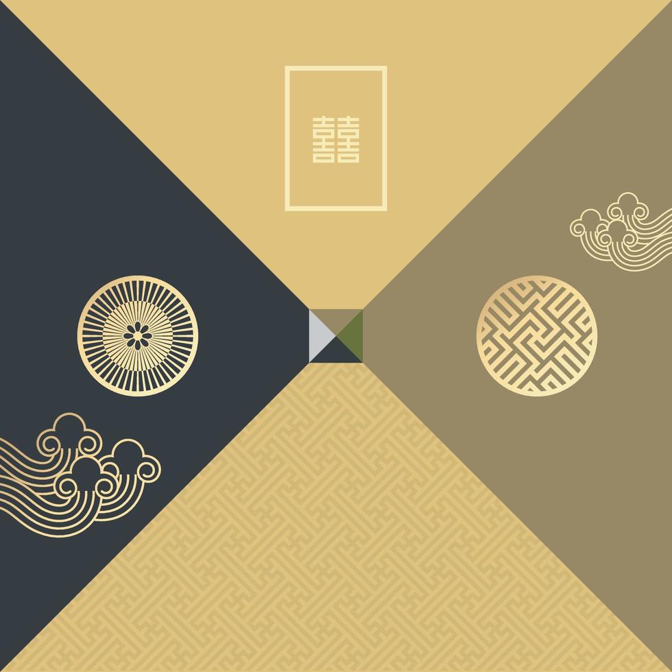 fondo tradicional coreano, banner vector