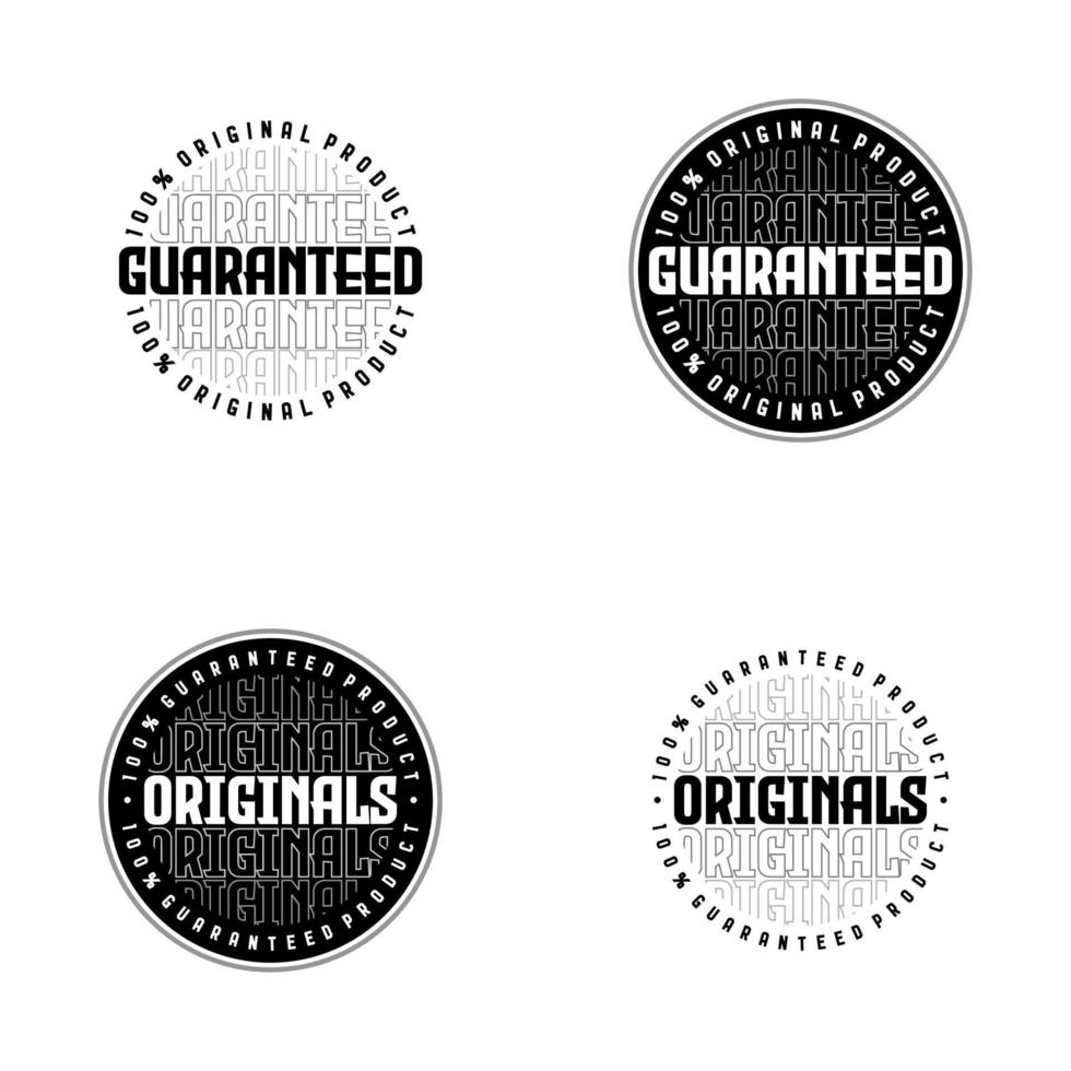 Vintage Guaranteed and Original Badges Label. Sticker and Stamp Template Vector