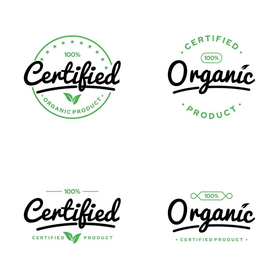 Set of organic badges label sticker design vector