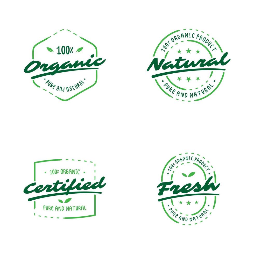 Set of organic badges label sticker design vector