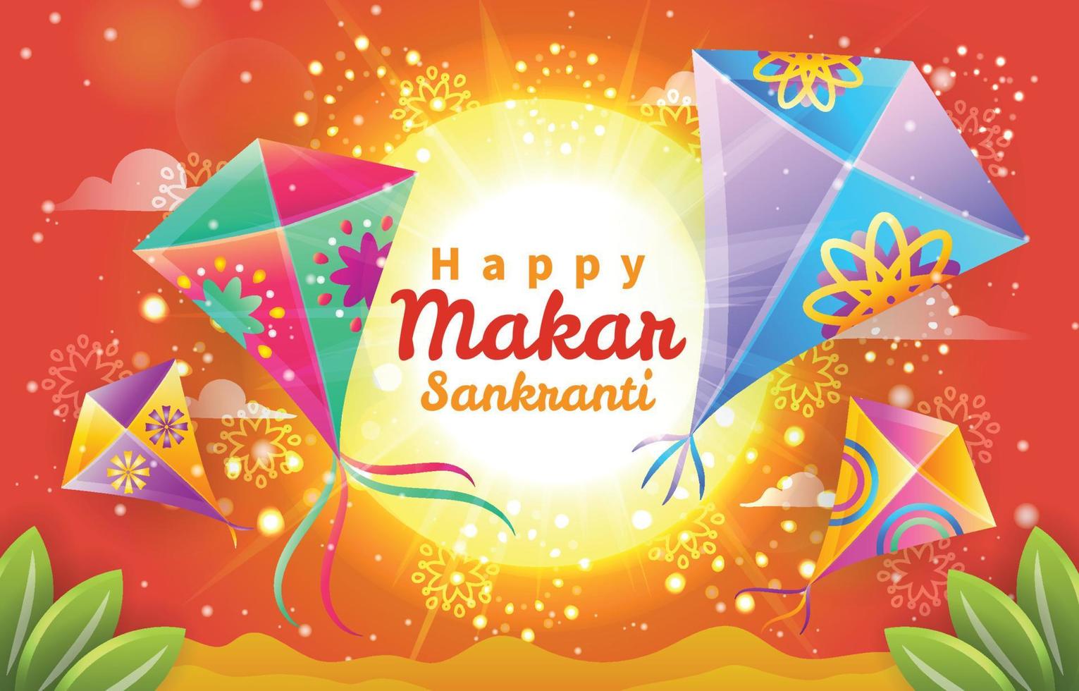 Colorful Makar Sankrati Background Template vector
