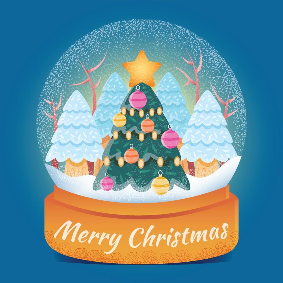 Christmas Tree Snowball Background Template vector