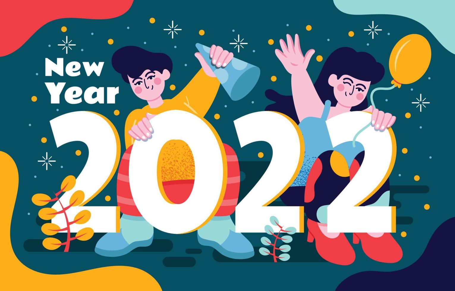 Colorful New Year Background vector