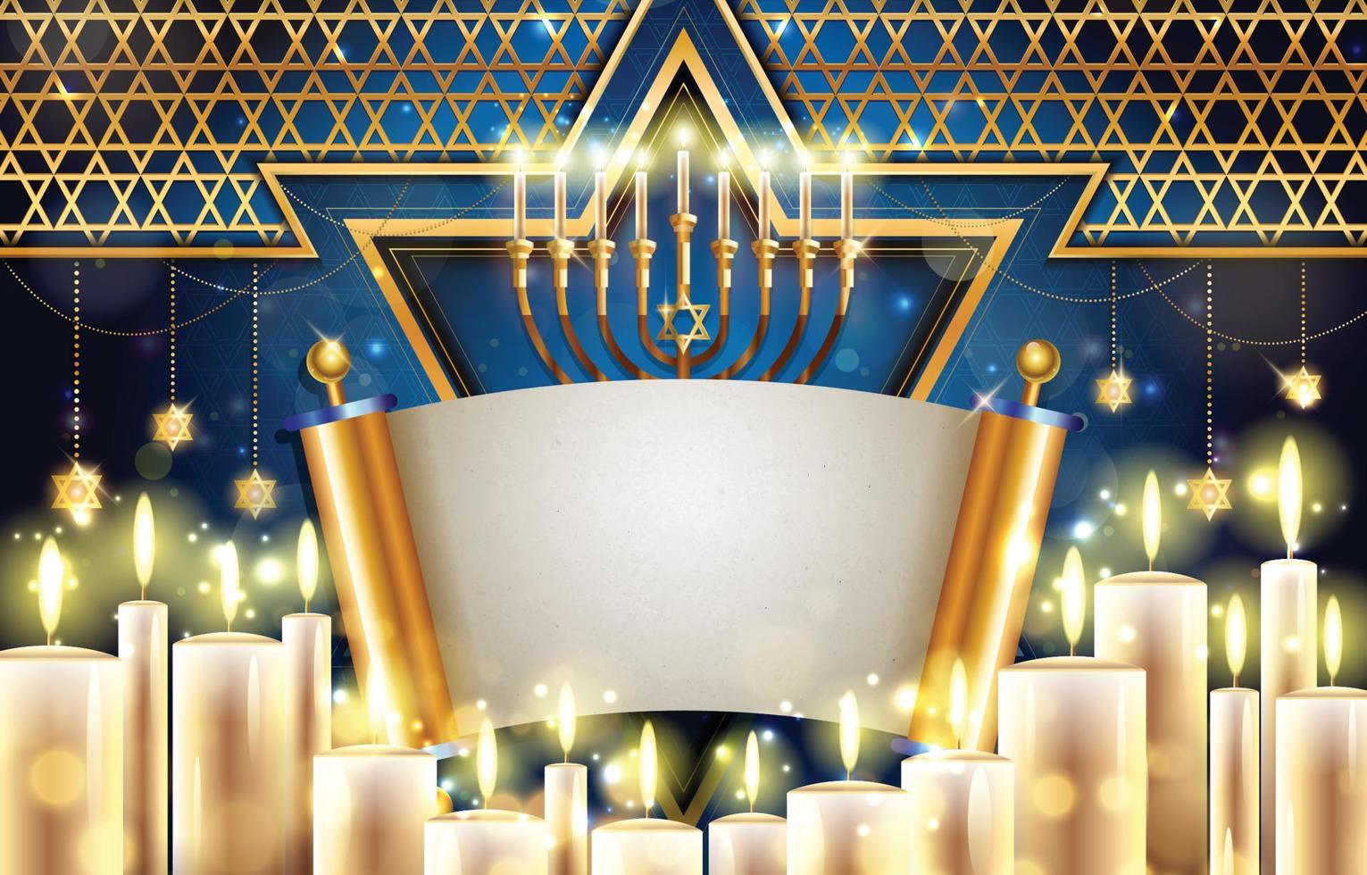 feliz fondo de plantilla de hanukkah vector