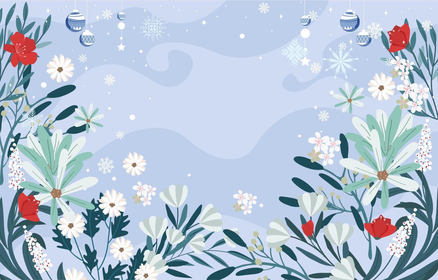Beautiful Winter Flowers Background vector