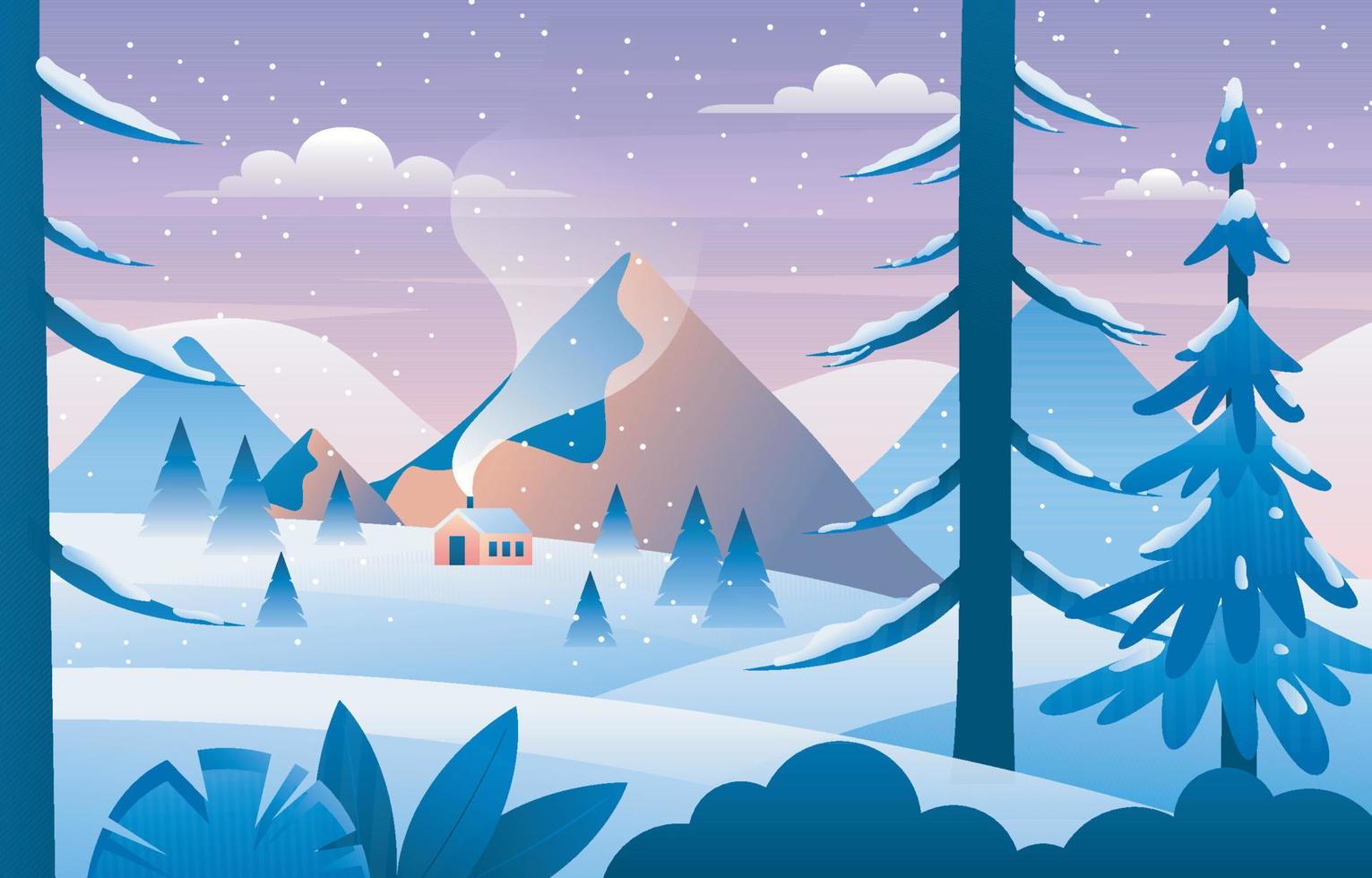 fondo de paisaje de invierno vector