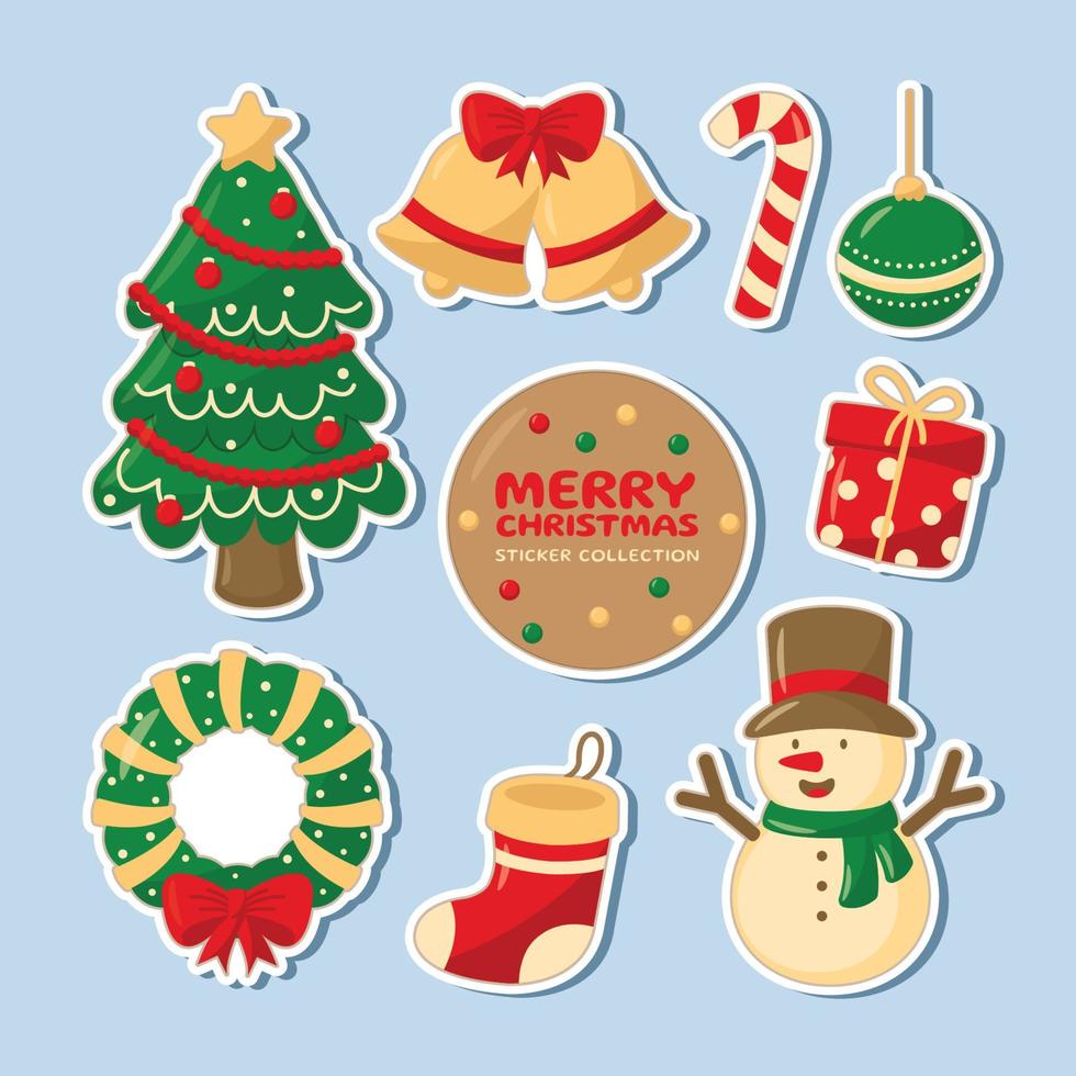 Variety of Christmas Items During Winter vector