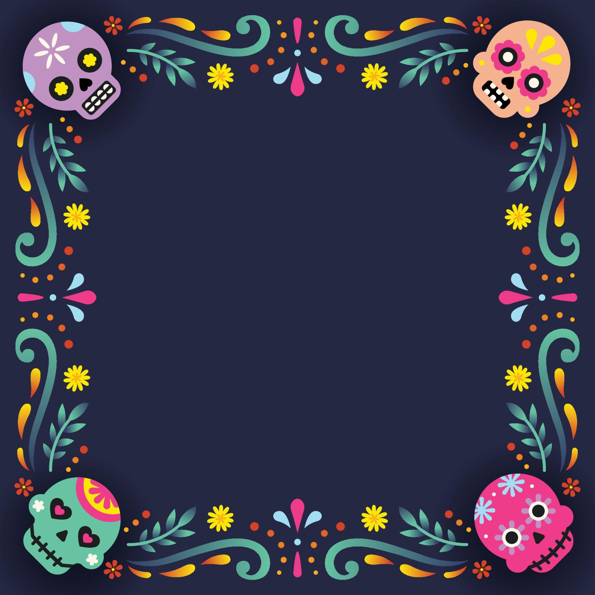 Dia De Los Muertos Frame Background 3524649 Vector Art at Vecteezy
