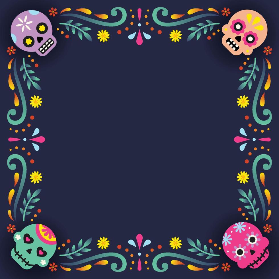 Dia De Los Muertos Frame Background vector