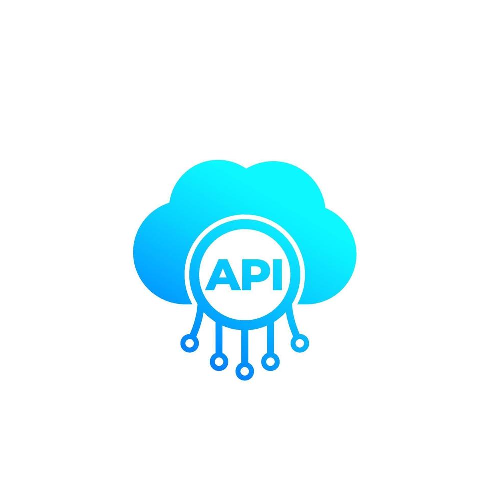 api, interfaz de programación de aplicaciones, icono de integración de software en la nube vector