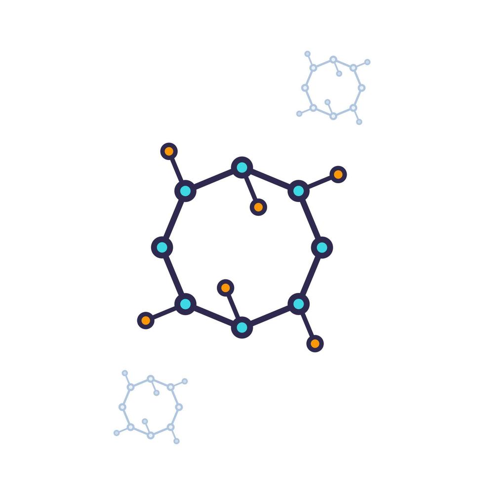 nanoestructura, icono de nanopartículas vector