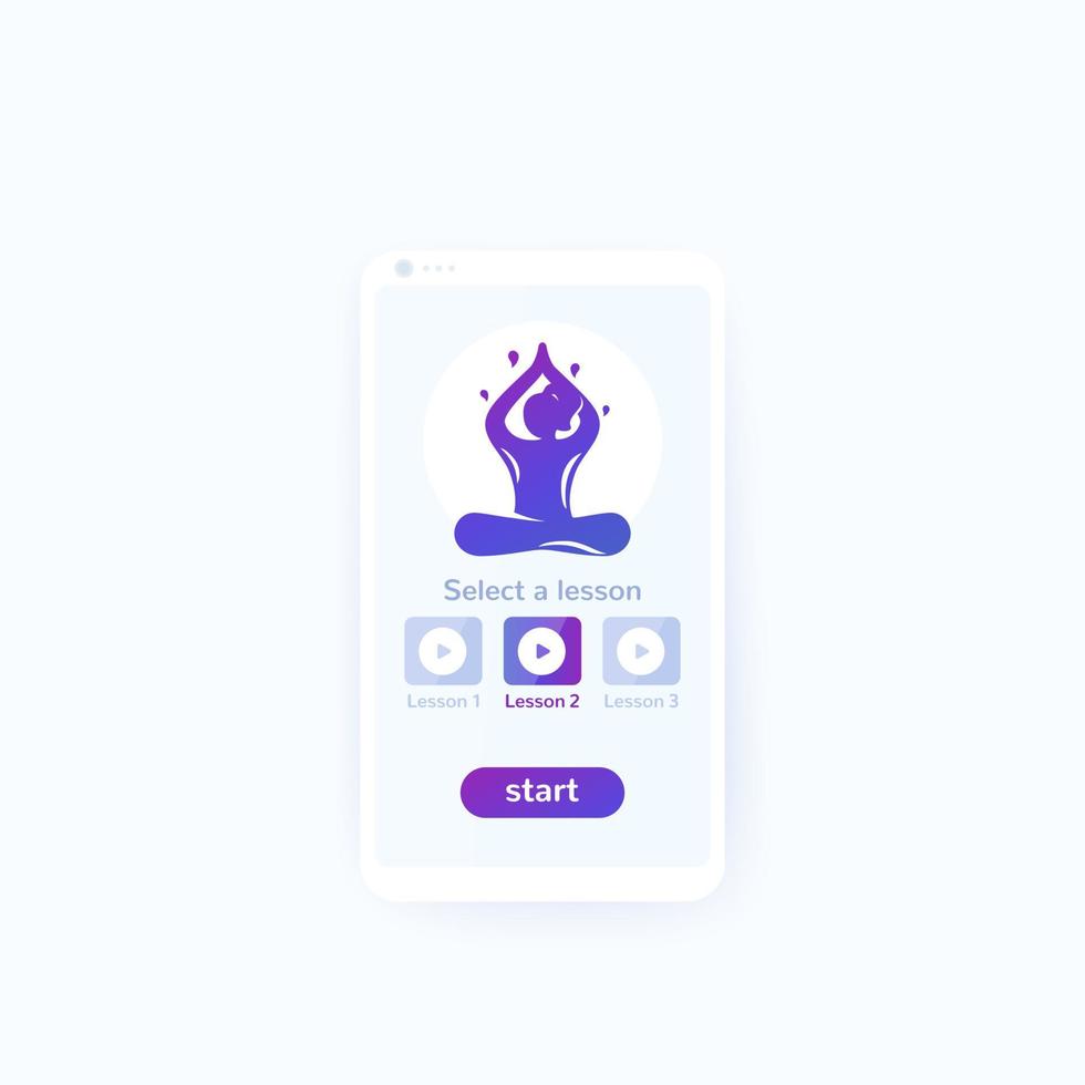 meditation app, ui design vector