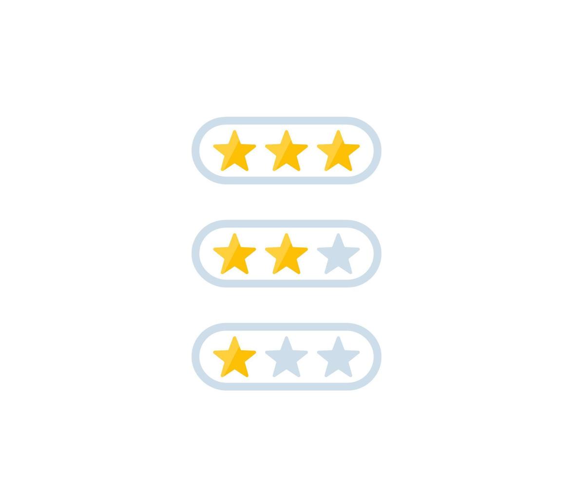 rating stars, feedback, review vector icons on white