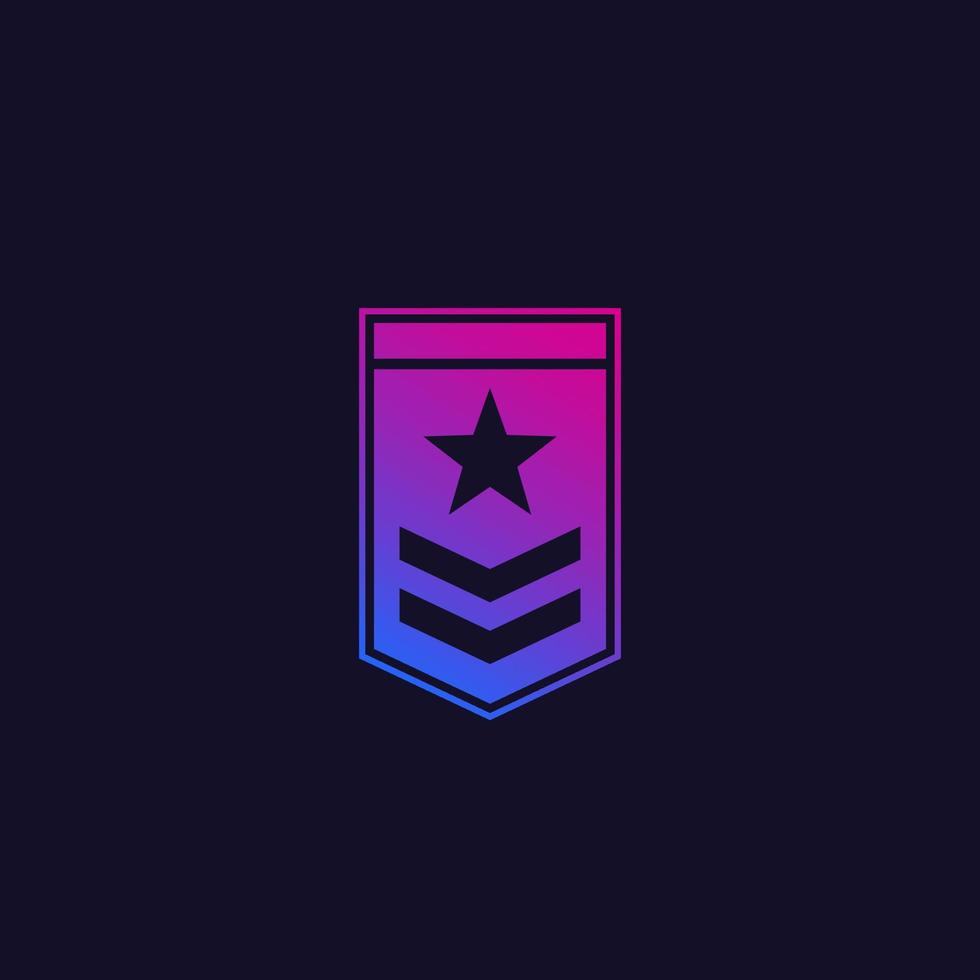 icono de logotipo de vector de rango militar