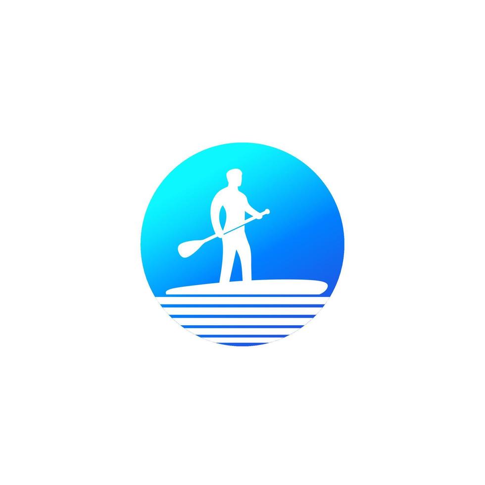 SUP, Stand up paddle surf board vector logo