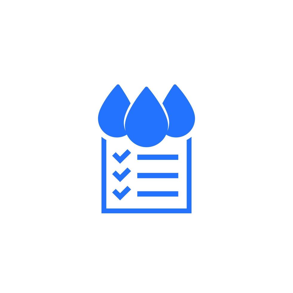 Water quality check icon on white vector