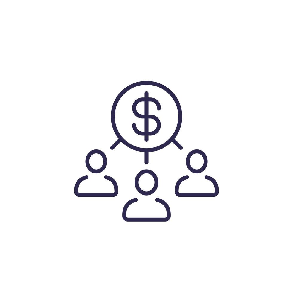 stakeholders line icon on white vector