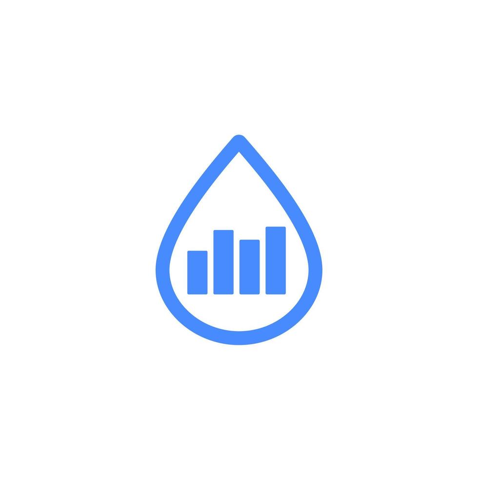 water level icon with graph on white vector