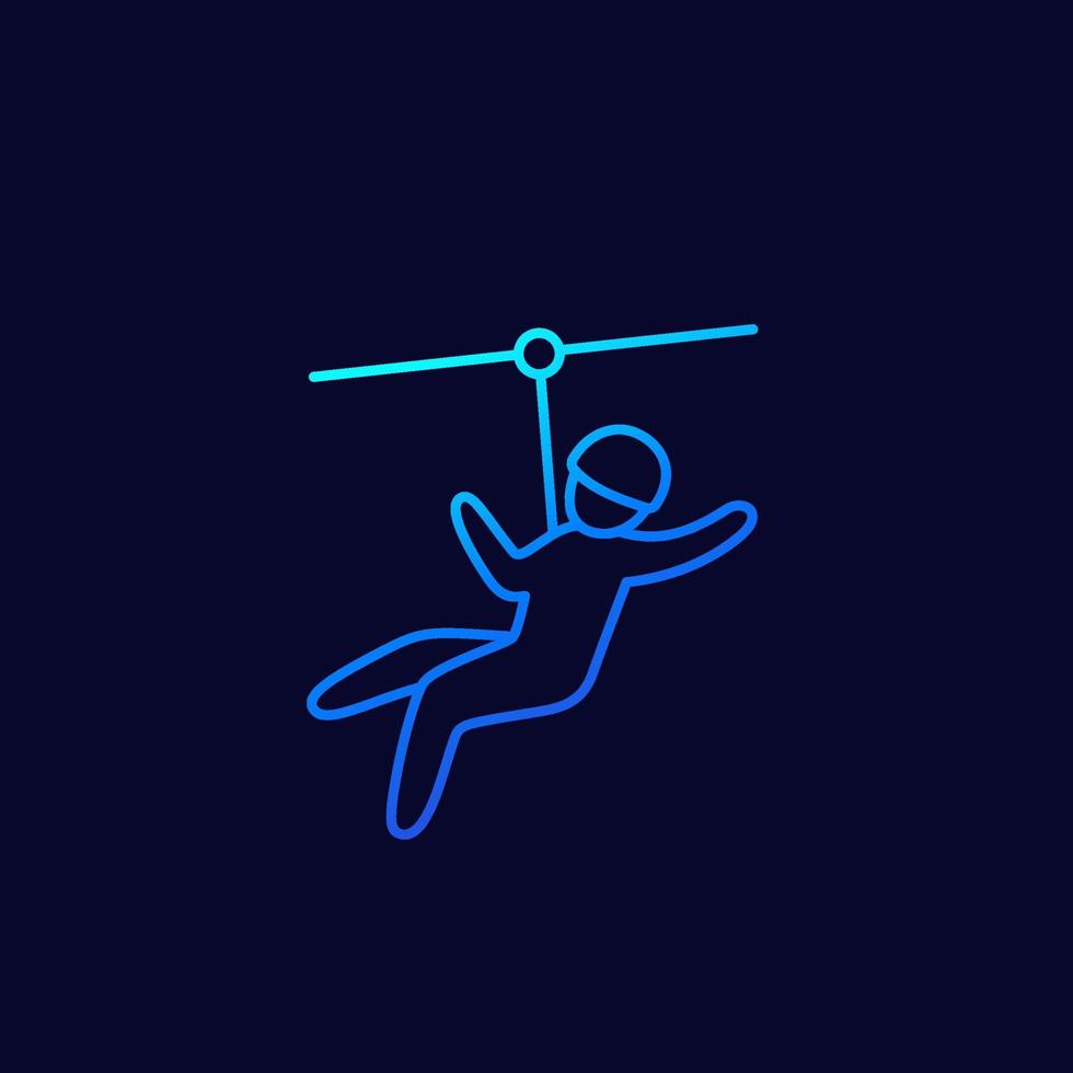 zip line, zipline icon, line vector