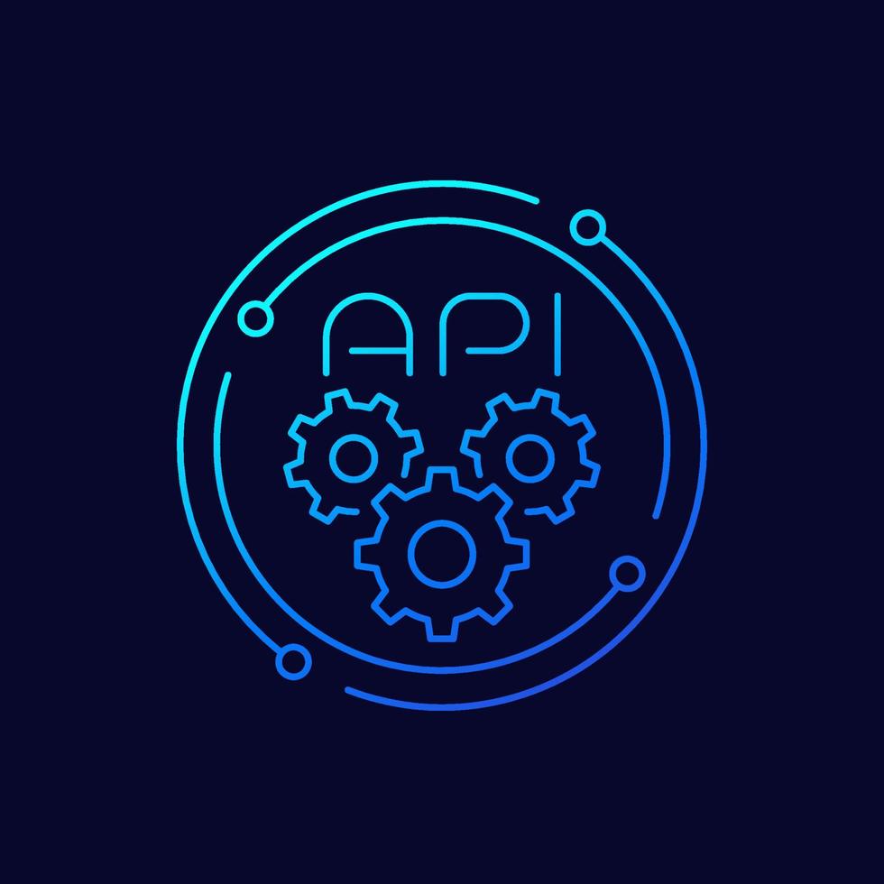 API line icon with gears, vector
