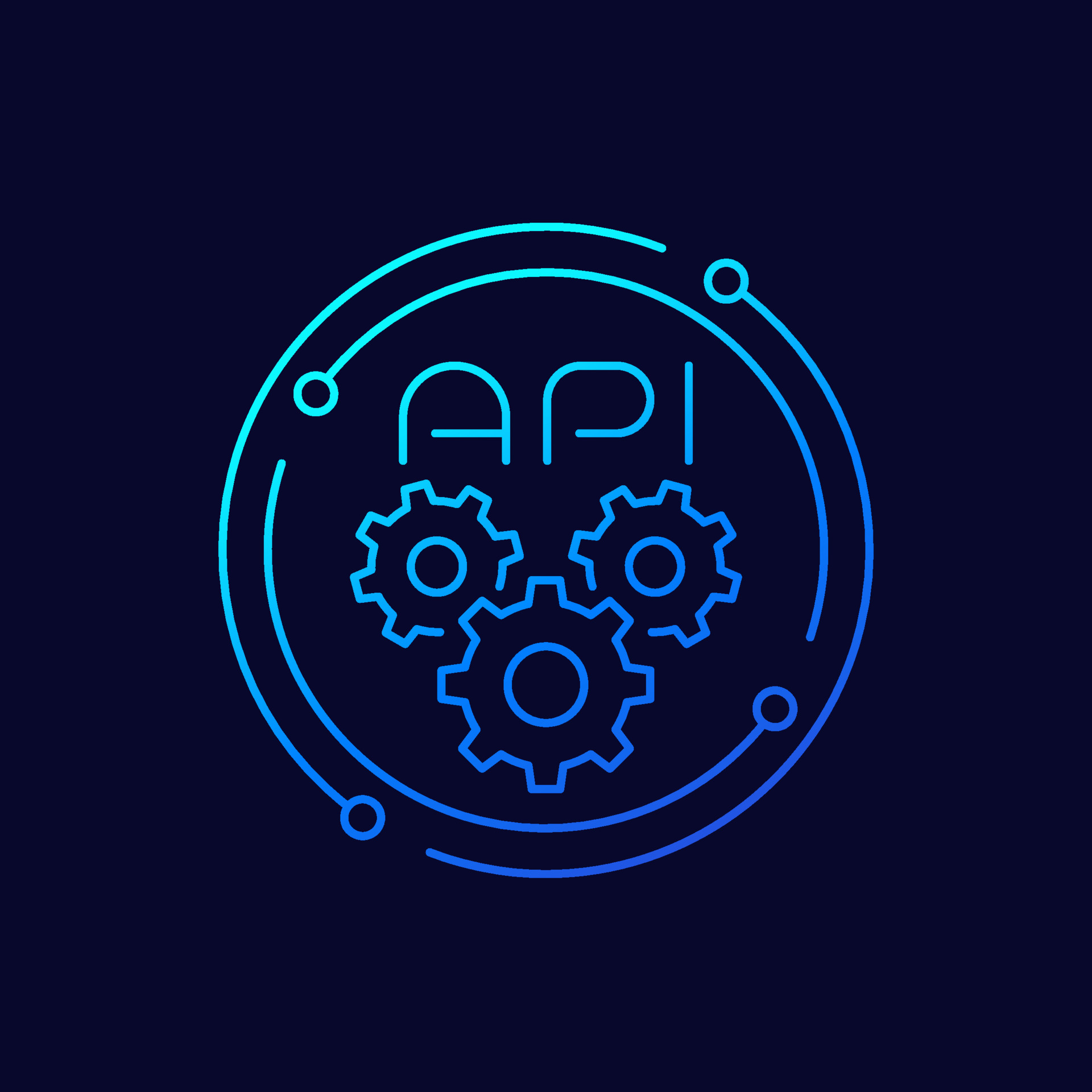 API line icon with gears, vector 3524853 Vector Art at Vecteezy