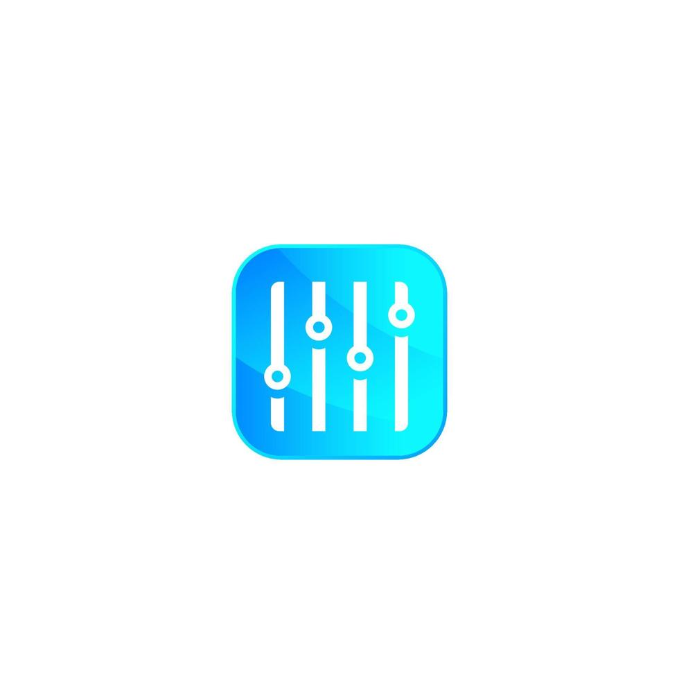 Eq, slider bar icon for apps vector