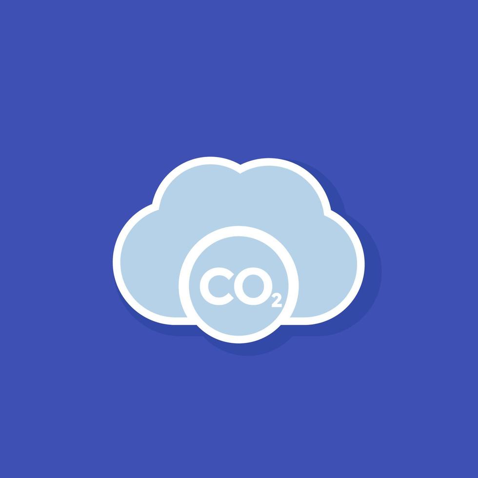 co2, carbon emissions cloud vector