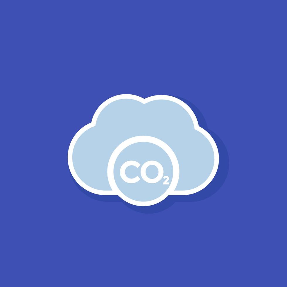 co2, carbon emissions cloud vector