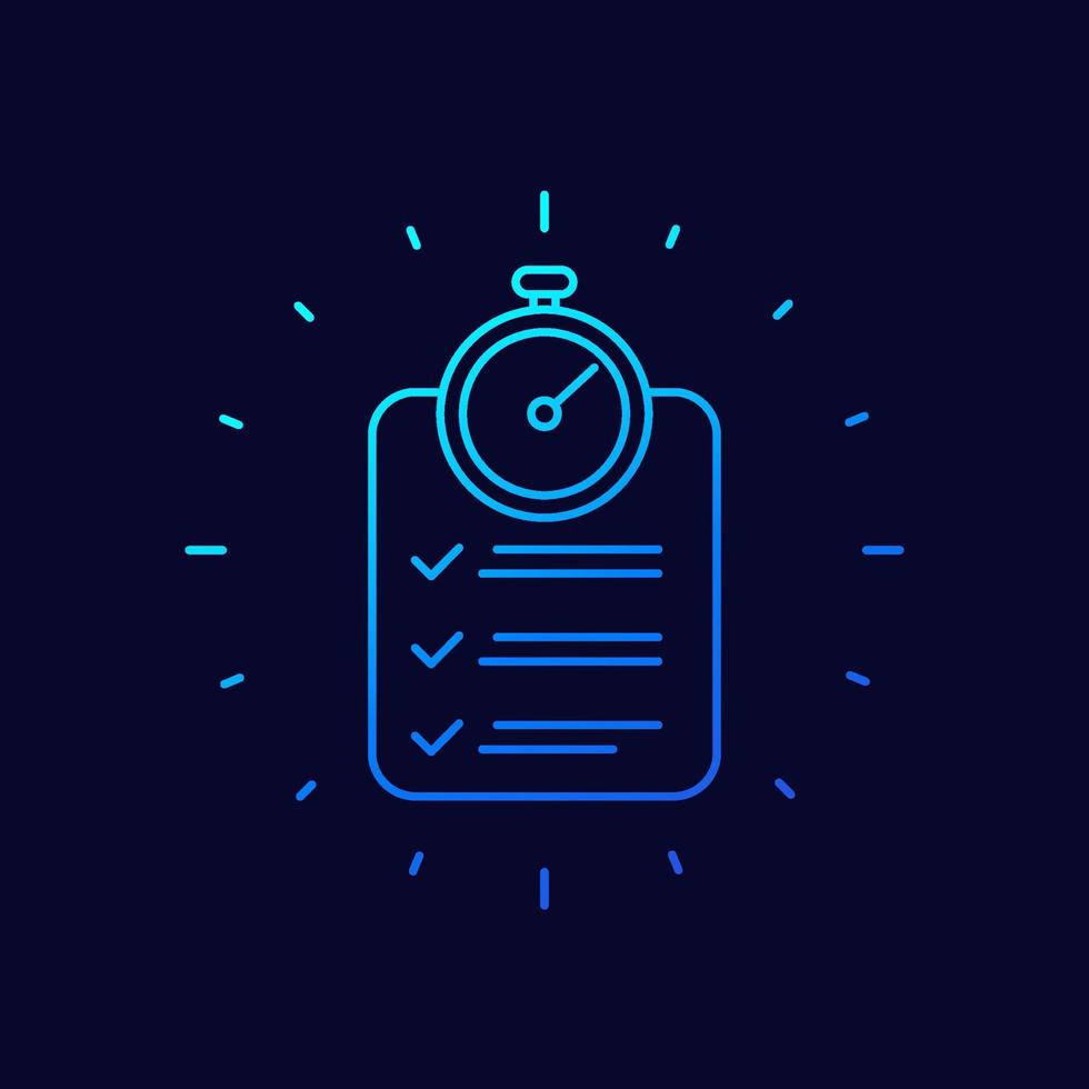chronometer and checklist line vector icon
