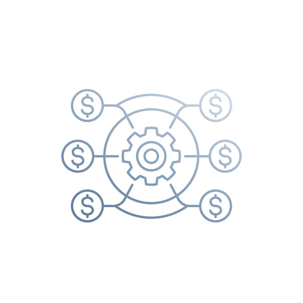 cost efficiency icon, linear vector