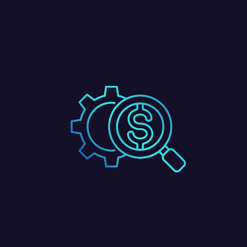 cost efficiency, linear icon vector