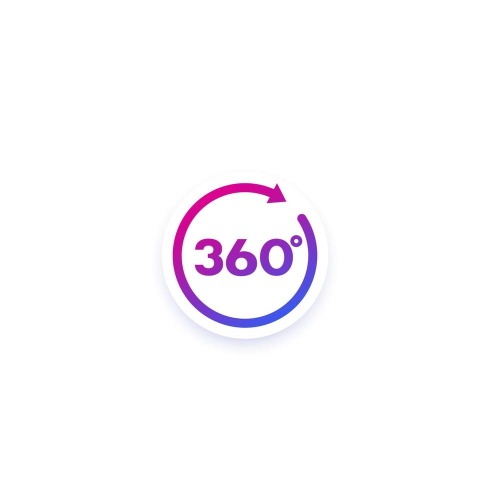 360 icon with arrow, vector design