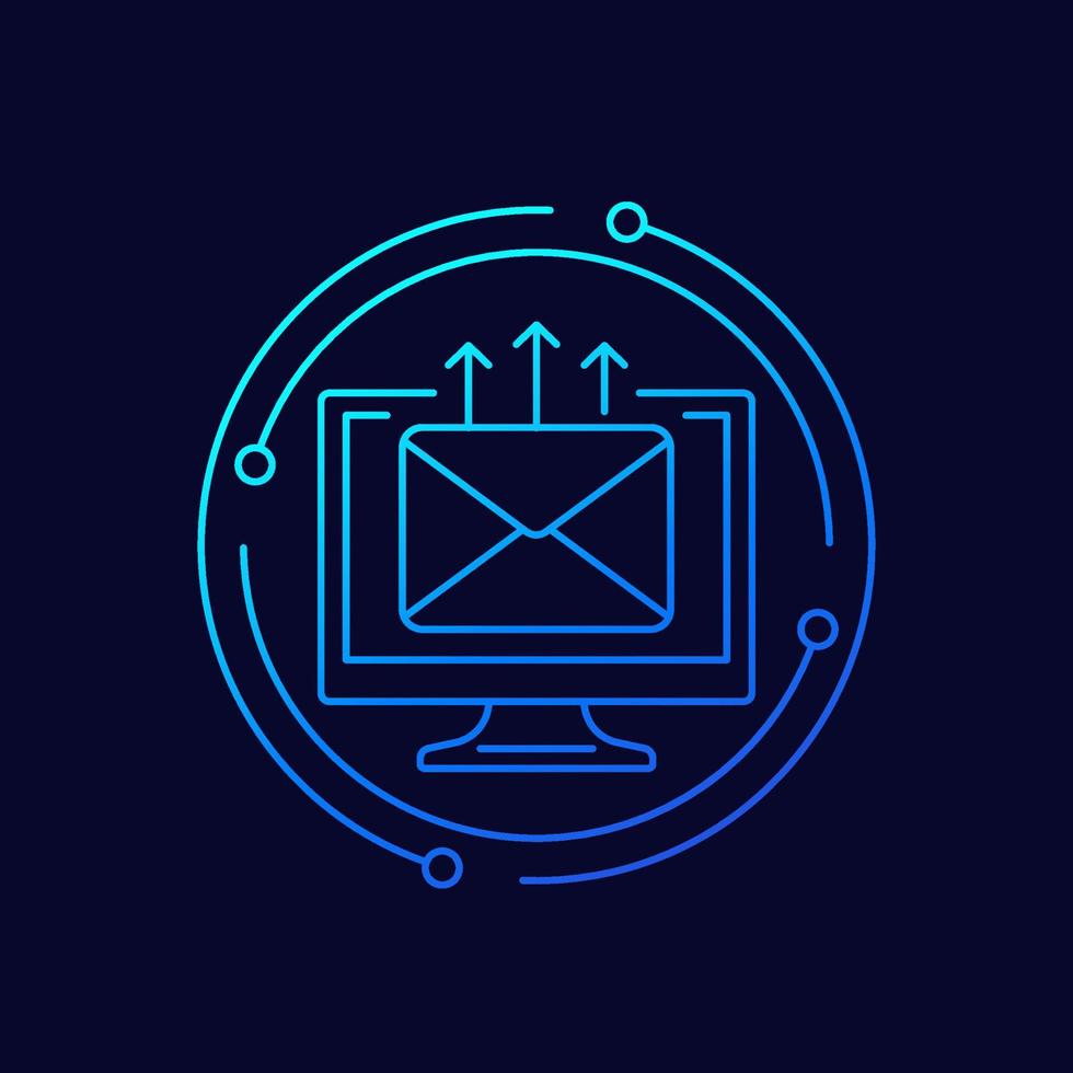 email service, mail line vector icon