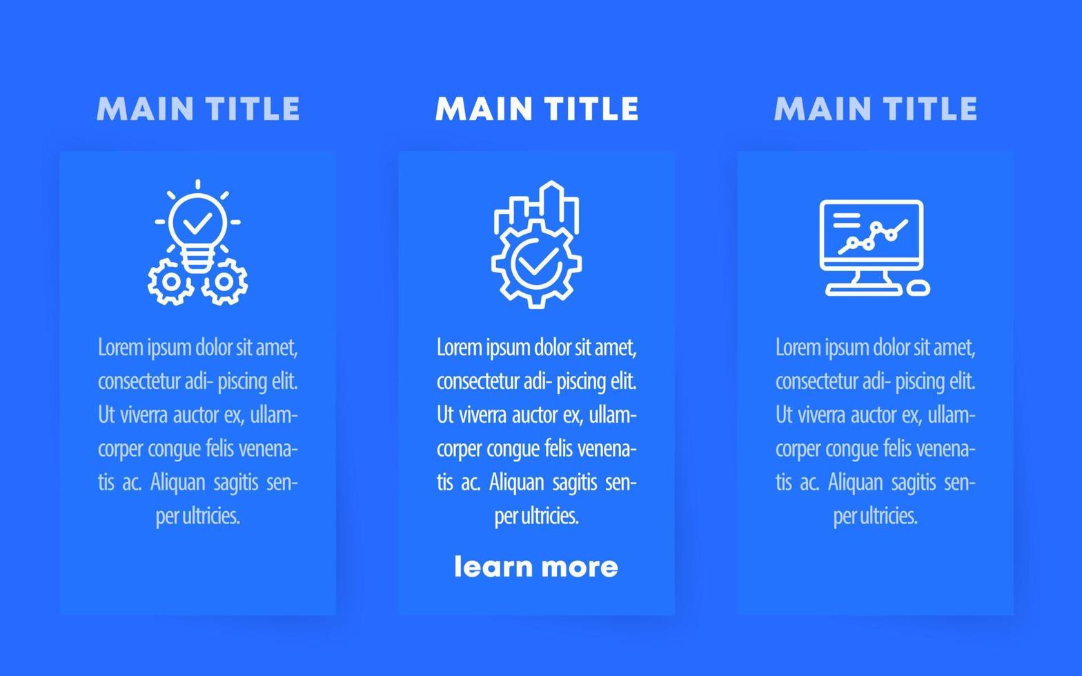 Business infographic template with line icons on blue vector