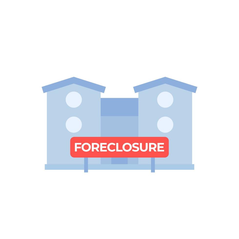 foreclosure vector icon with house and sign