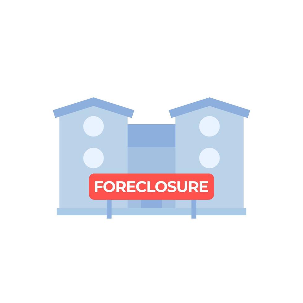 foreclosure vector icon with house and sign