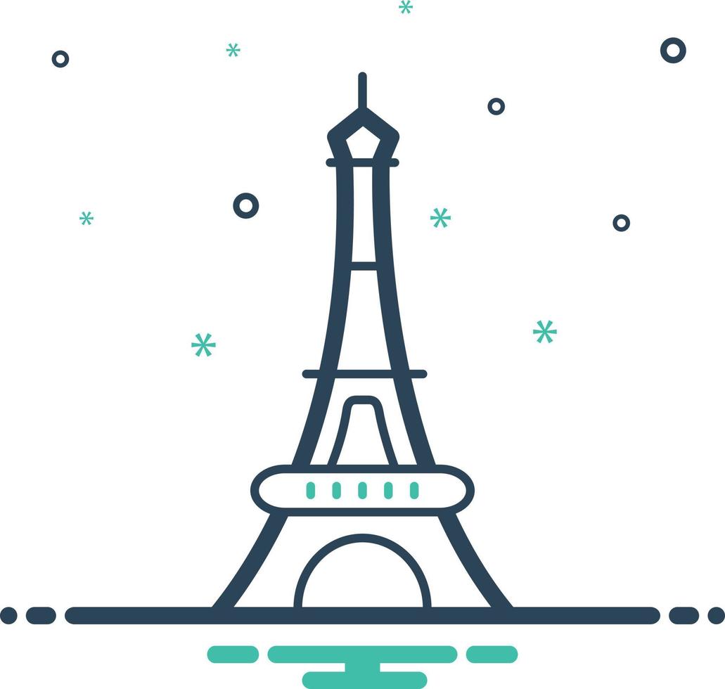 icono de mezcla para eiffel vector