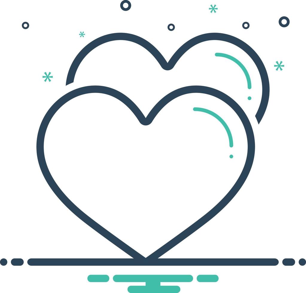 Mix icon for heart vector